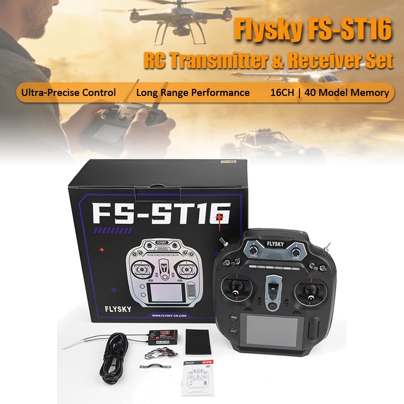 Flysky FS-ST16 16CH ANT RC Transmitter & Receiver Set for FS-SR8 RC Plane j7r