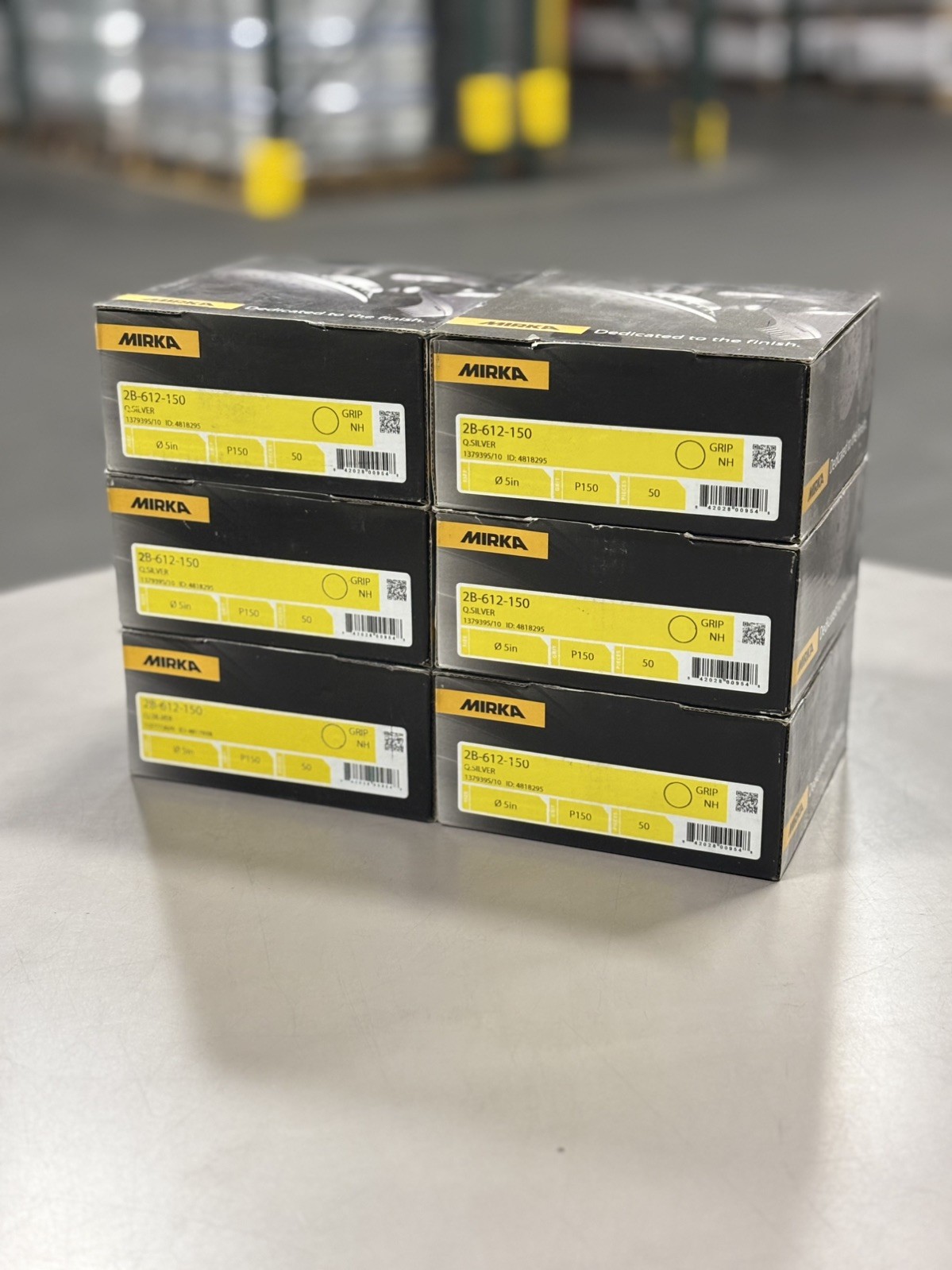 Mirka 2B-612-150 Q.Silver 5” 150 Grit Grip Sanding Discs, 6 Boxes- 100 Discs/Box
