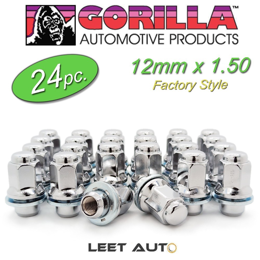 (24pc) Gorilla Lug Nuts, Chrome, XL Toyota Lexus Factory Style, 12x1.5, 73138TXL (24pc) Gorilla Lug Nuts, Chrome, XL Toyota Lexus Factory Style, 12x1.5, 73138TXL