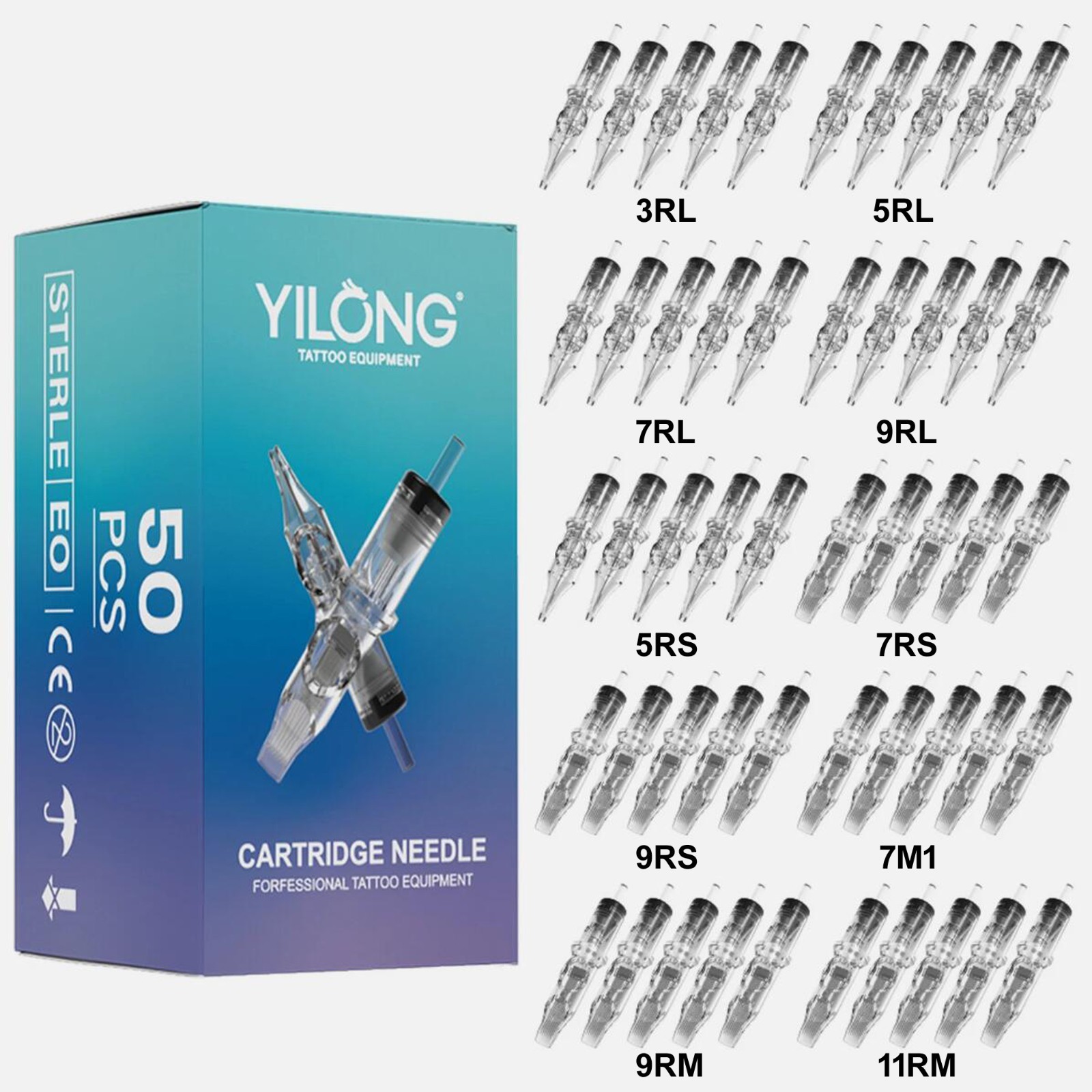 20/50 pcs Sterile Disposable Tattoo Cartridge Needles RL,RS,RM,M1 / Mixed Sizes 20/50 pcs Sterile Disposable Tattoo Cartridge Needles RL,RS,RM,M1 / Mixed Sizes