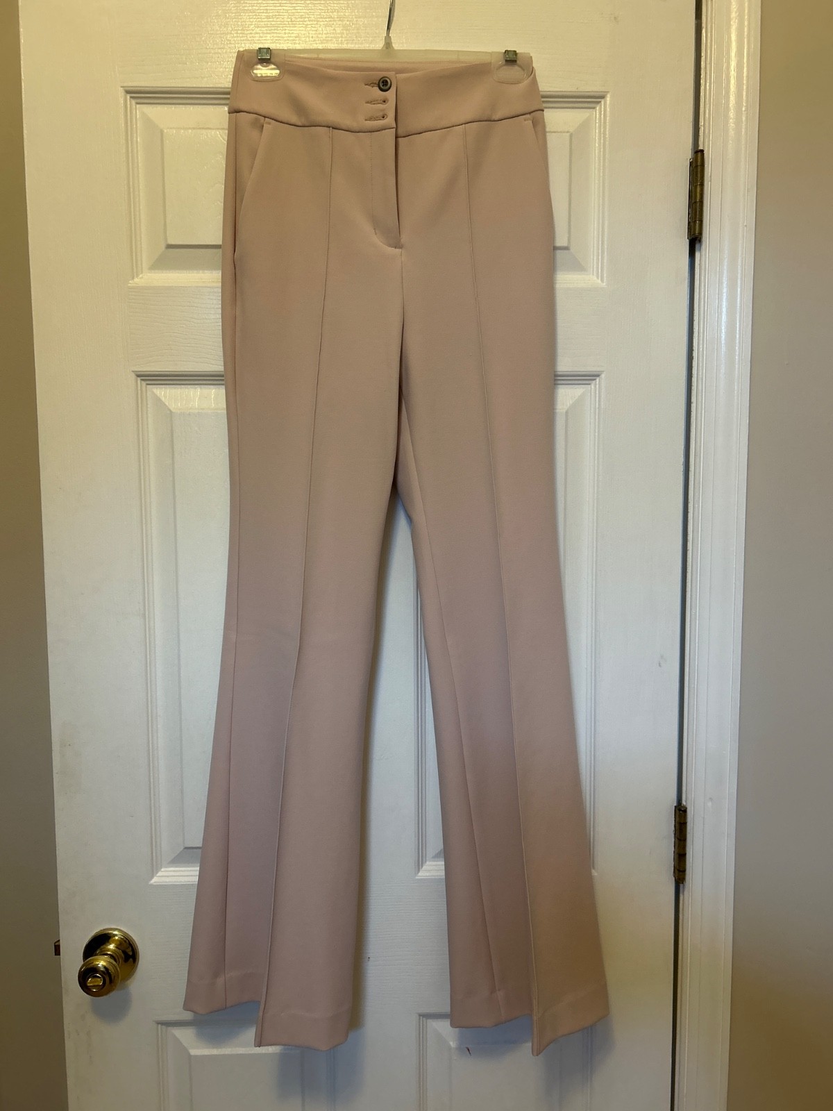 Express Flare Super High Rise Pant, pale pink, size 2 Express Flare Super High Rise Pant, pale pink, size 2