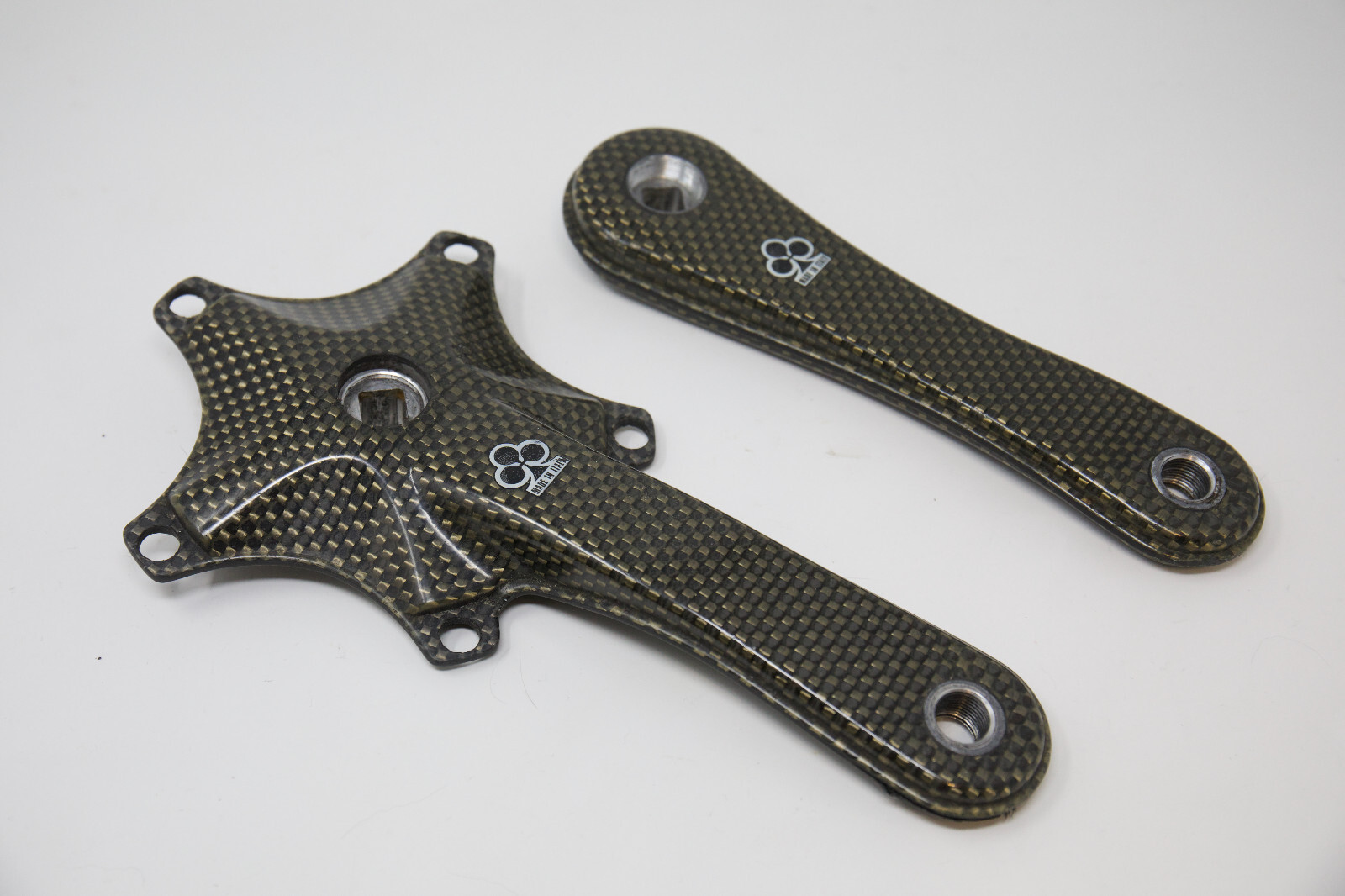 Colnago carbon crankset cranks square taper 170mm for parts repair Colnago carbon crankset cranks square taper 170mm for parts repair