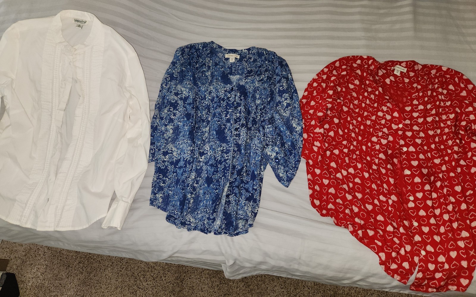 Coldwater Creek Women’s Tops Lot of 3  Cotton Floral Hearts Multicolor