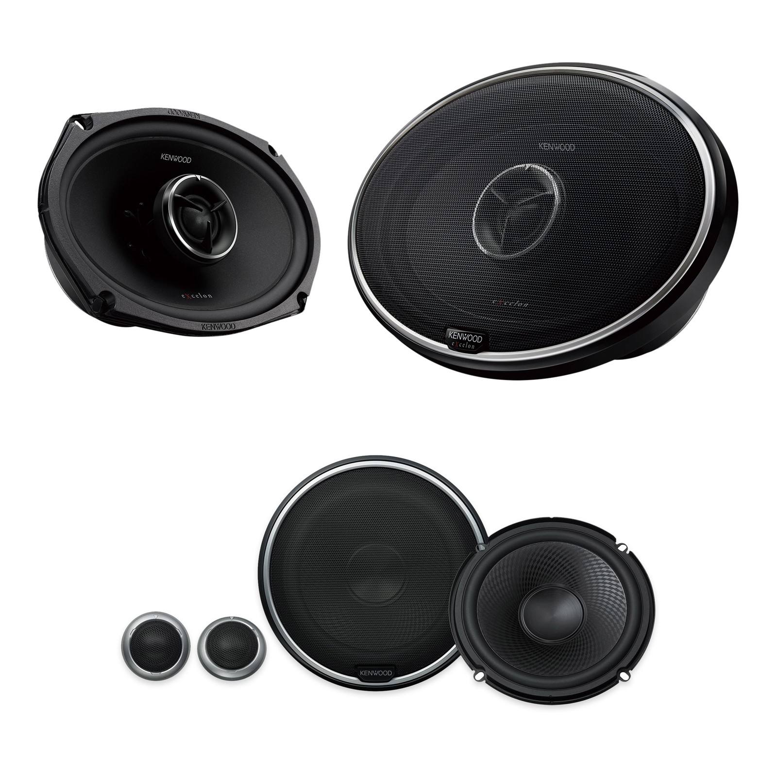 Kenwood KFC-P710PS + KFC-X695 eXcelon Front Rear Speaker Bundle