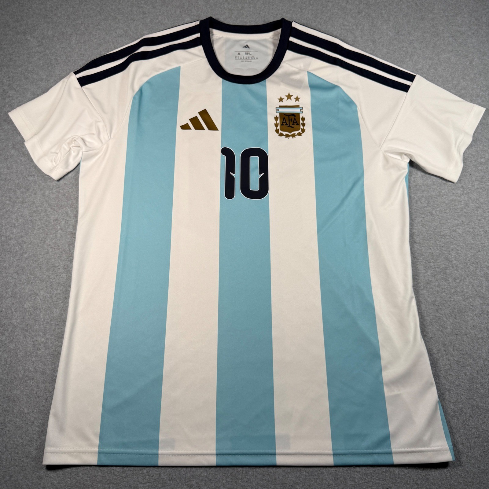 Adidas Argentina Messi 10 Jersey XL White Ice Blue World Cup AFA KT0387 New