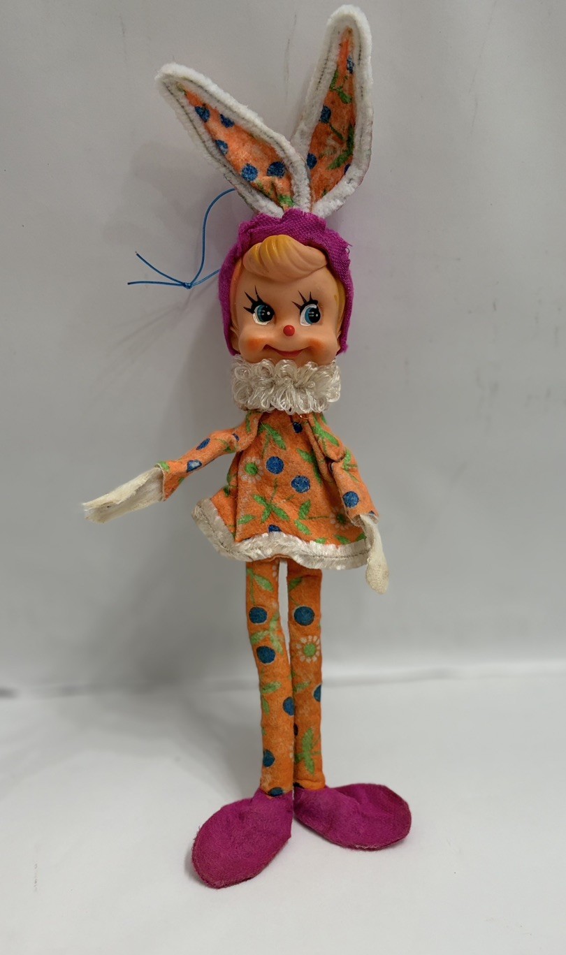 Vintage Knee Hugger Elf EASTER Bunny Rabbit Pixie Japan 12”