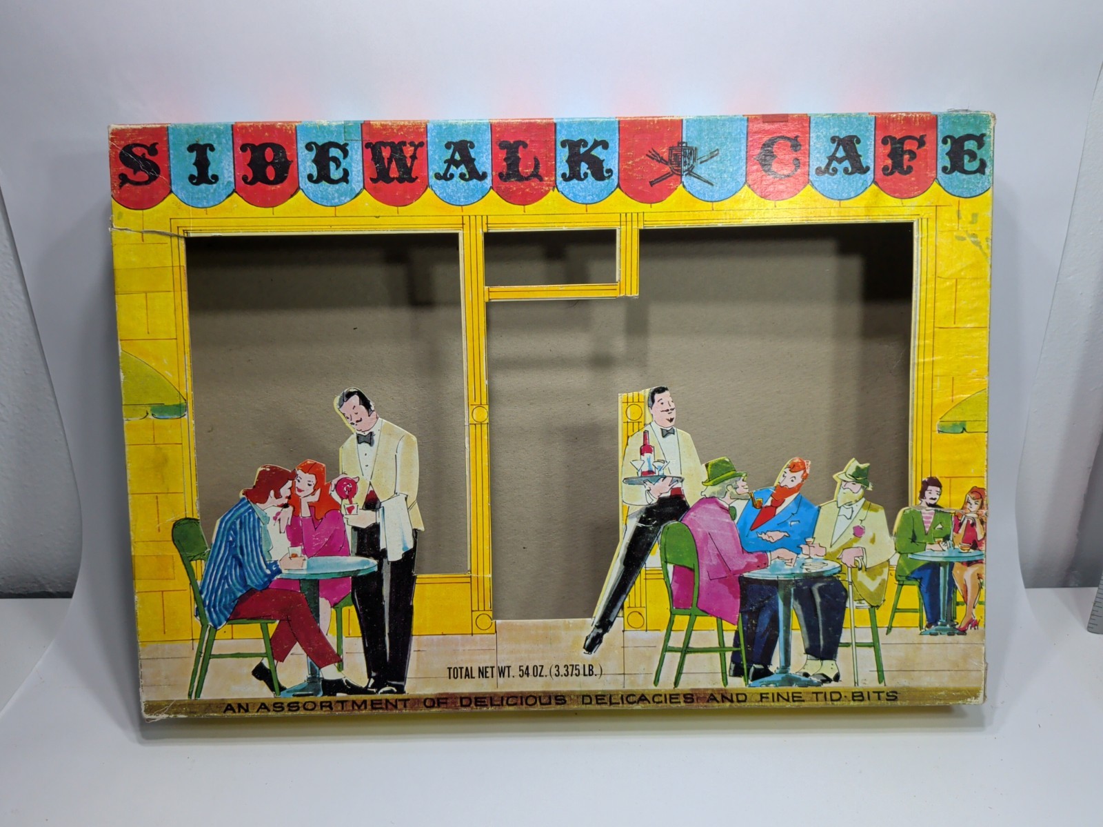 ✨VINTAGE✨ Sidewalk Cafe Food Box Assortment Delicacies Mid-century Packaging Art