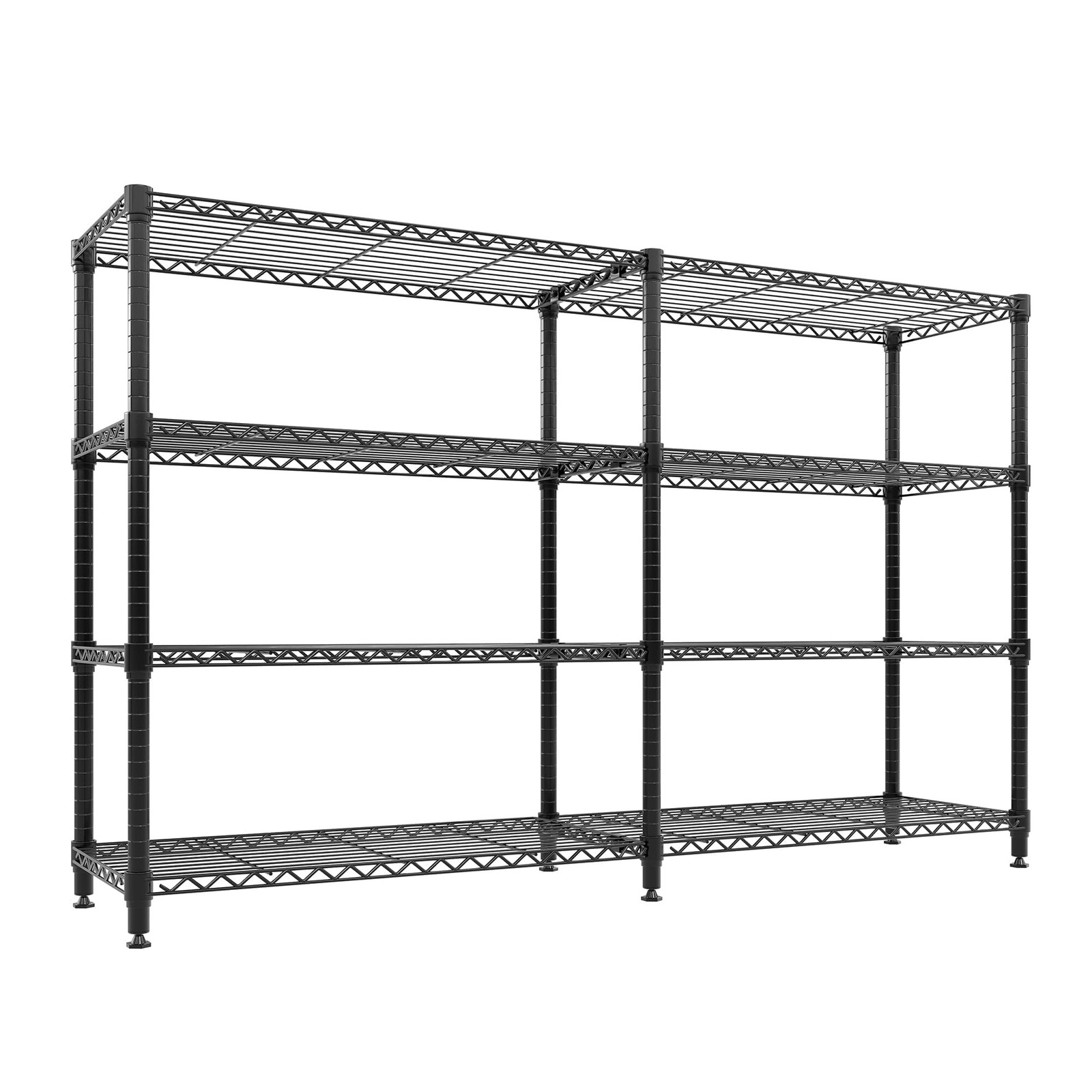 4-Tier Metal Shelving Unit,1060LBS Heavy Duty Wire Rack&Adjustable L-Shap Shelve