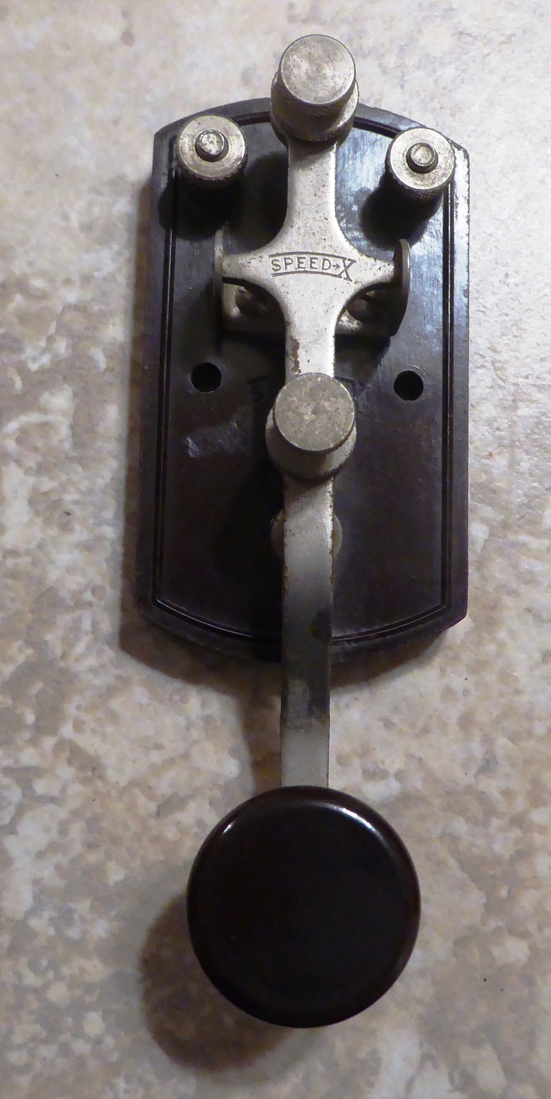 Vintage Speed-X Morse Code  Straight Key   Brown base