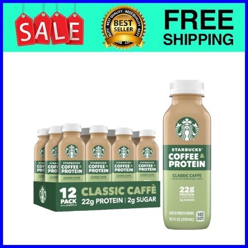 Starbucks Coffee & Protein Classic Caffe 12 oz 12-Pack Ships from USA