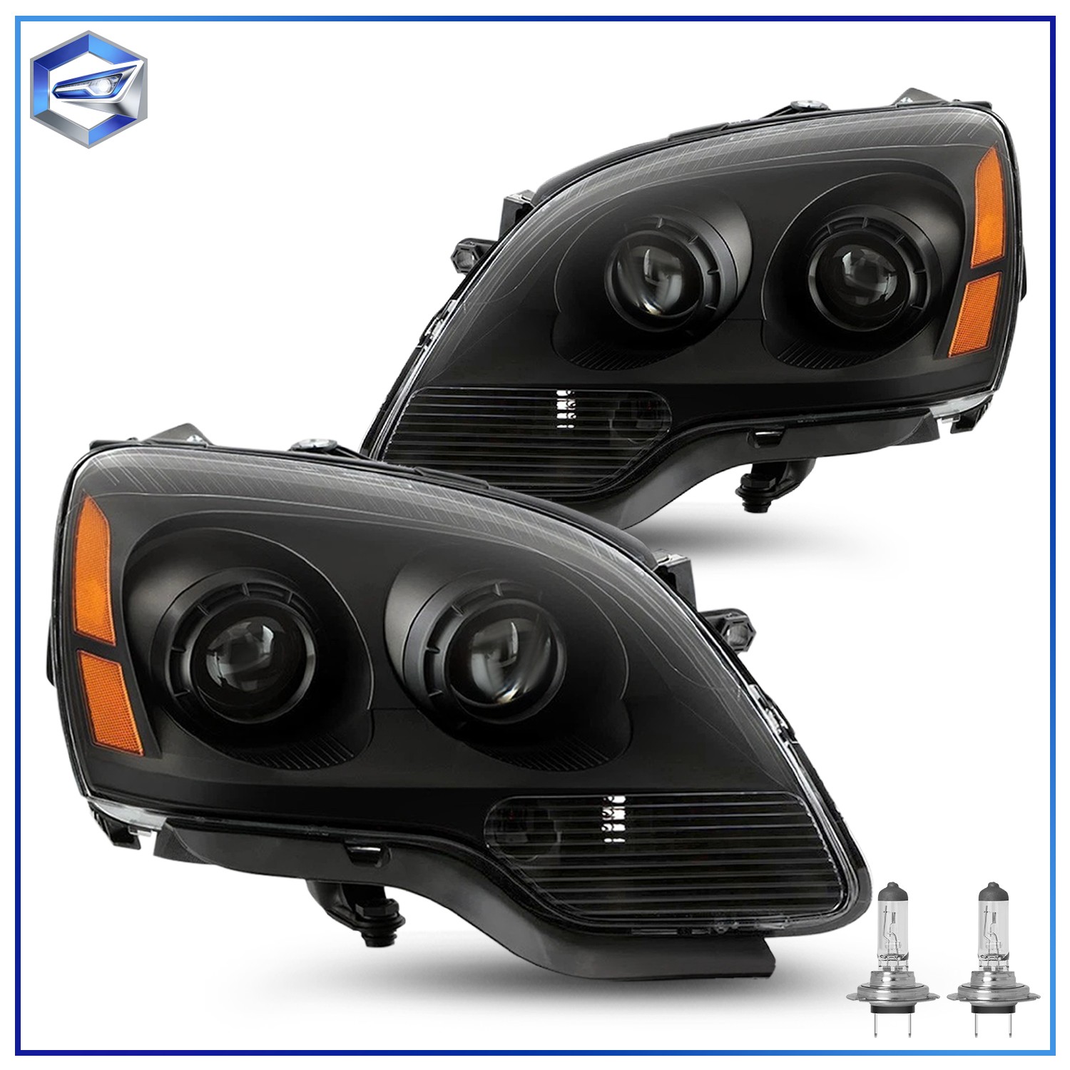 For 2007-2012 GMC Acadia Projector 2Pcs FACTORY Headlights Headlamps w/Bulbs L+R