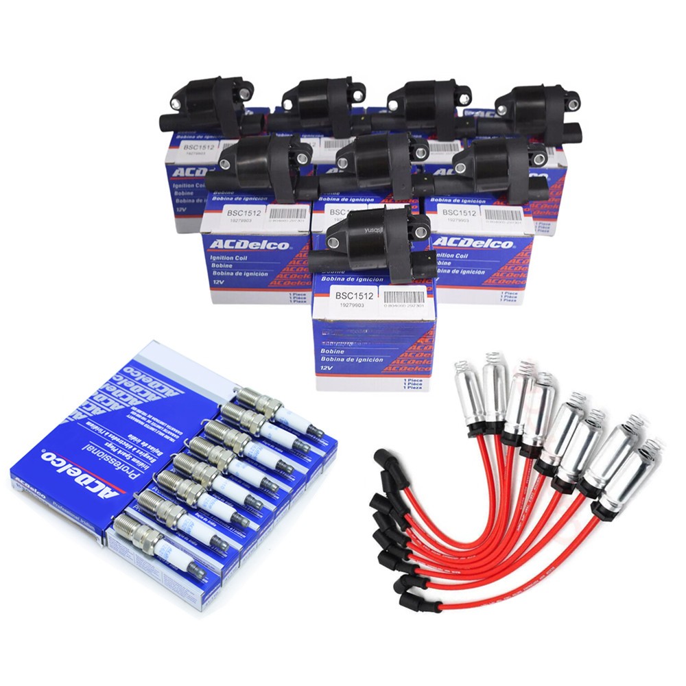 Genuine UF414 8p Ignition Coils+Spark Plugs Wires For GMC Chevy SilveradoTahoe.