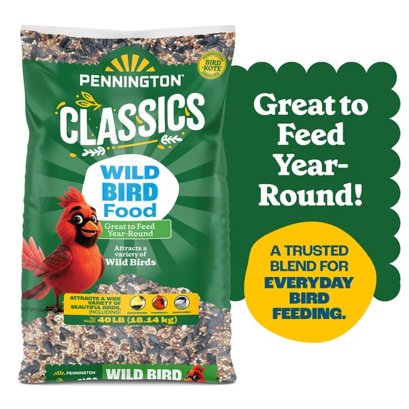 Pennington Classic Wild Bird Feed and Seed, 40 lb. Bag, Dry, 1 Pack Pennington Classic Wild Bird Feed and Seed, 40 lb. Bag, Dry, 1 Pack