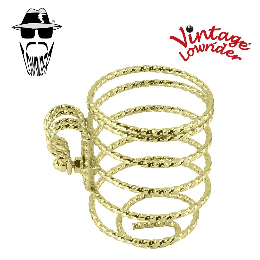 Authentic Vintage Lowrider Square Twisted Cup Holder Gold Authentic Vintage Lowrider Square Twisted Cup Holder Gold