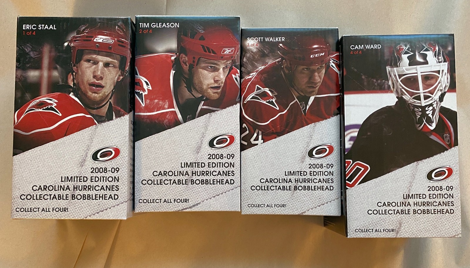 NHL Carolina Hurricanes Bobbleheads 2008-2009 COMPLETE SET - incl WARD & STAAL NHL Carolina Hurricanes Bobbleheads 2008-2009 COMPLETE SET - incl WARD & STAAL
