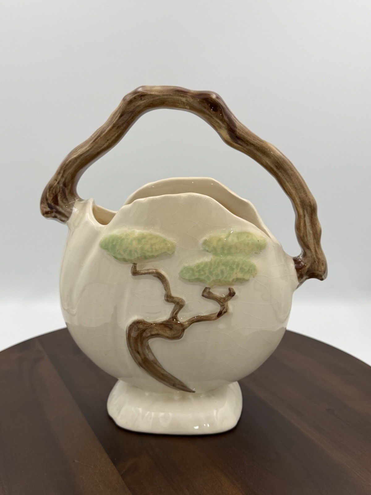 Roseville Ming Tree White 1949 Mid Century Modern Pottery Ceramic Basket 508-8 Roseville Ming Tree White 1949 Mid Century Modern Pottery Ceramic Basket 508-8