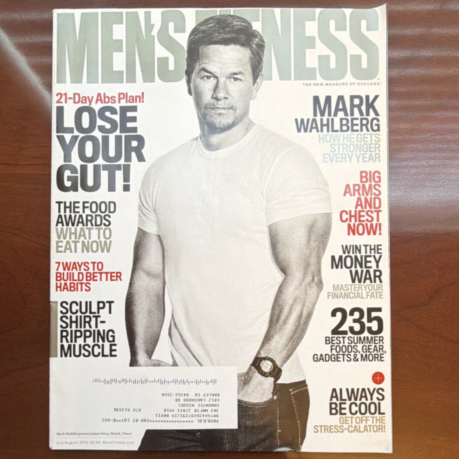 Men\'s Fitness Magazine Illustrated Jul-Aug 2015 Mark Wahlberg Cover Fitness