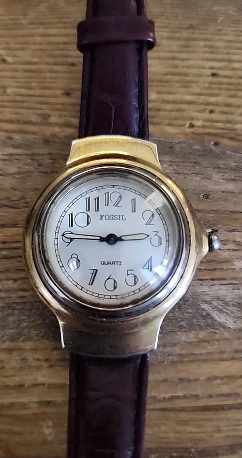 Vintage Fossil Womens Watch PC-9275 Prism Crystal Brown Leather band Gold Tone Vintage Fossil Womens Watch PC-9275 Prism Crystal Brown Leather band Gold Tone