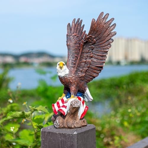 Bald Eagle Statue Outdoor - Large American Eagle Figurine for Garden, Yard......