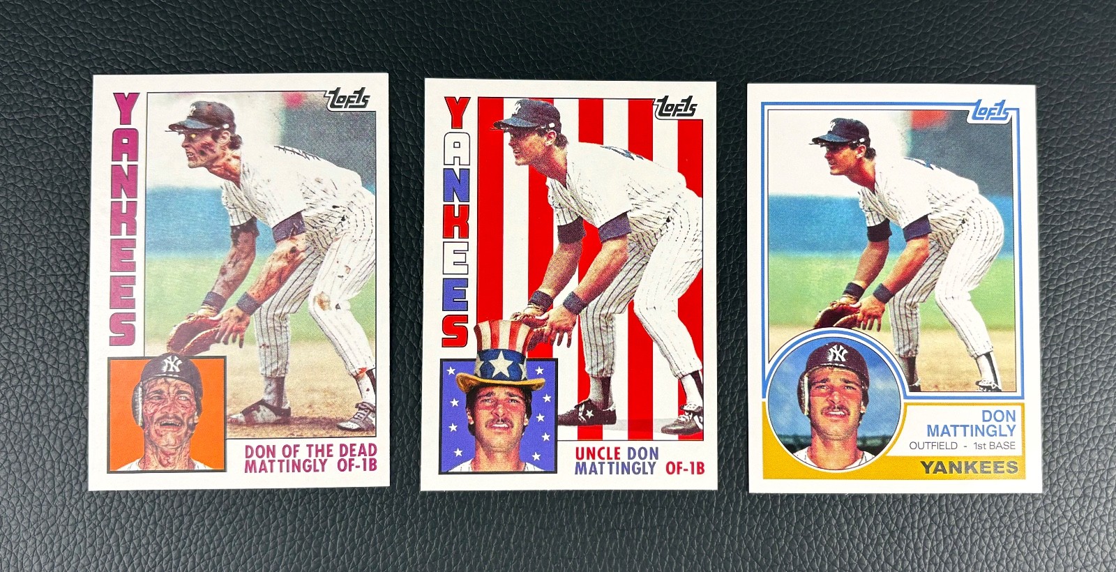 Don Mattingly 1984 /83 Rookie Art Cards baseball artworks Card Stock 3 Card Lot