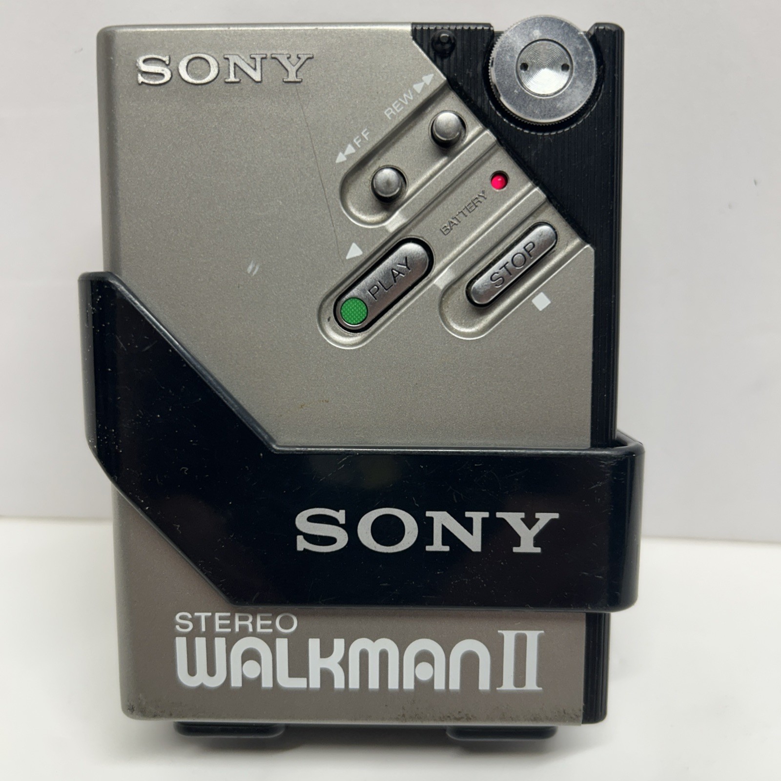 SONY Walkman WM-2 Cassette Player With Belt Clip Case *New Belt* *Works*