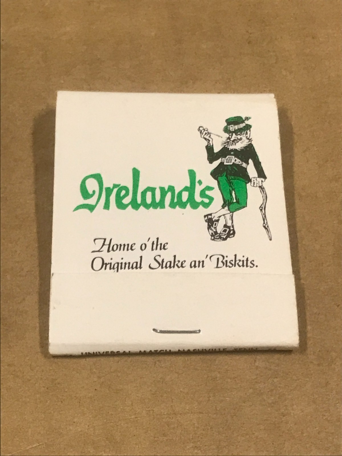 Vintage New/Unstruck Ireland's Restaurant - Matchbook, Matchcover