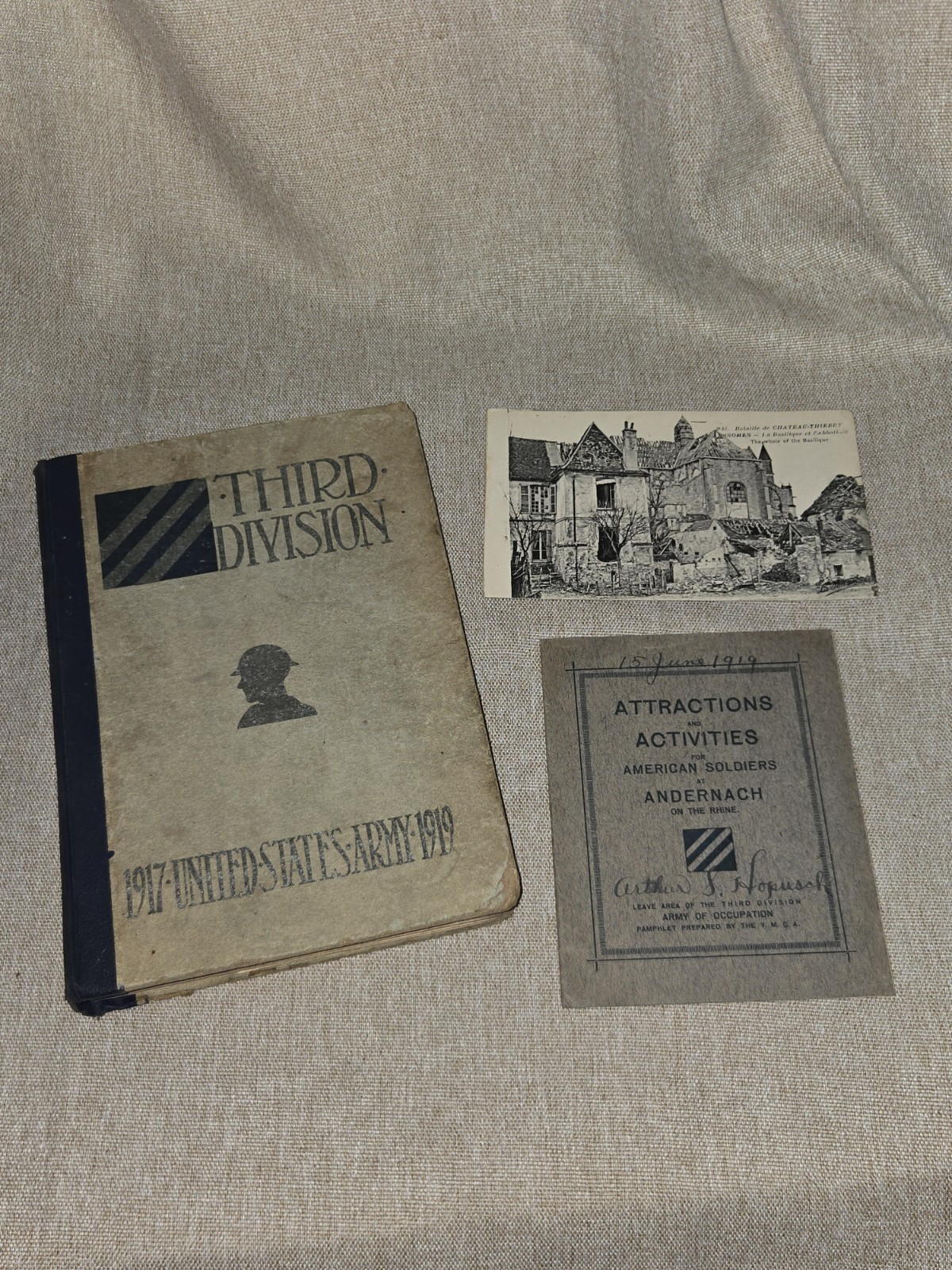 WWI 1919 3rd Division History Arthur Hopusch Maps Germany Booklet Postcard