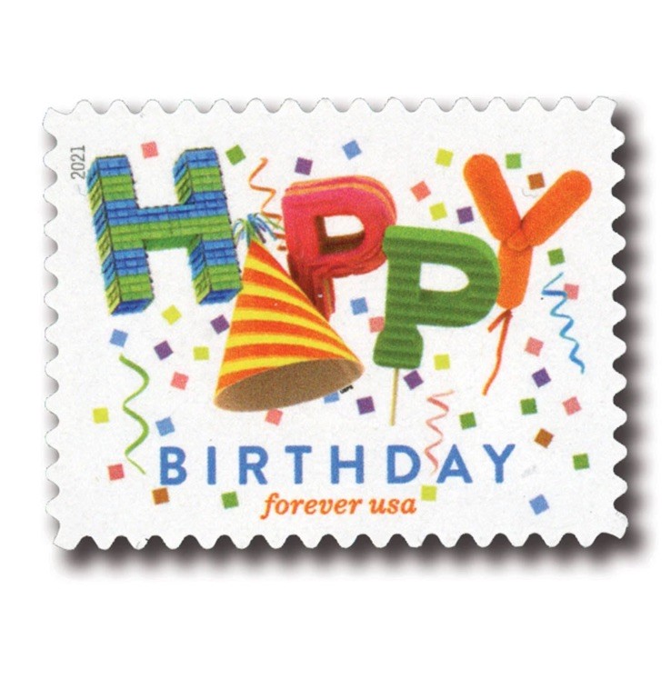 2021 USPS SHEET OF 20 FIRST CLASS LETTER STAMPS HAPPY BIRTHDAY - 100 PCS TOTAL 2021 USPS SHEET OF 20 FIRST CLASS LETTER STAMPS HAPPY BIRTHDAY - 100 PCS TOTAL