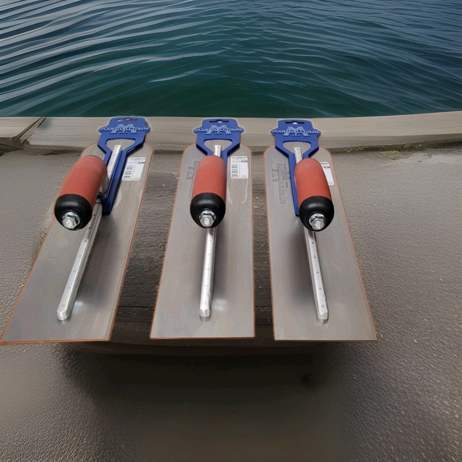 3 MARSHALLTOWN FINISHING TROWELS MXS66RED , 16 x 4 SPRING STEEL 3 MARSHALLTOWN FINISHING TROWELS MXS66RED , 16 x 4 SPRING STEEL