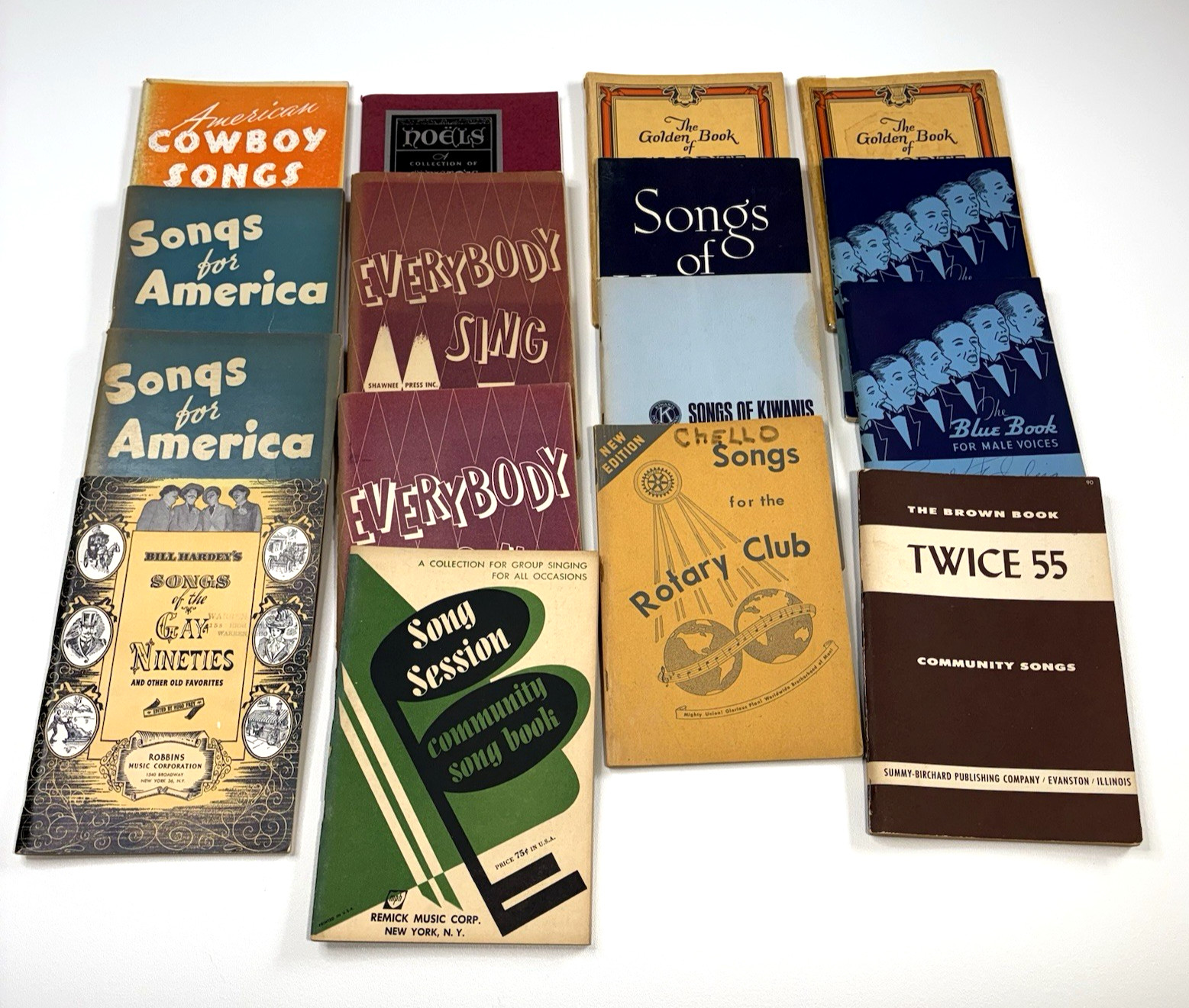 Vtg Song Books Lot of 16 1930s-1960s Sheet Music Twice 55 Cowboy Kiwanis Robbins