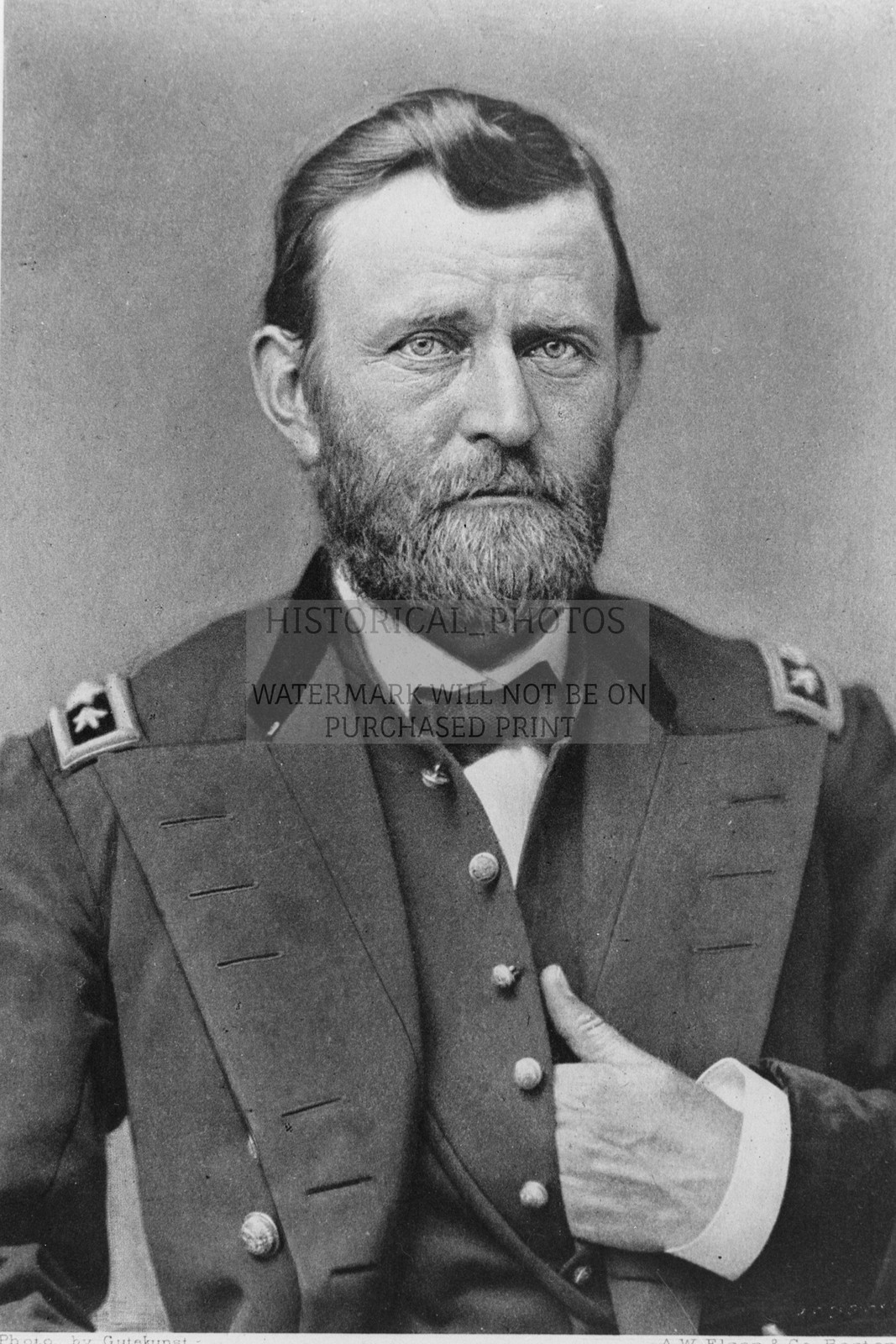GENERAL ULYSSES S GRANT CIVIL WAR UNION ARMY PORTRAIT 1860S 4X6 POSTCARD PHOTO