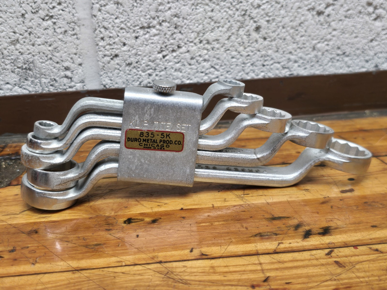 NOS Indestro DURO 835-5K 5 Piece Wrench Set Offset Box End NEW