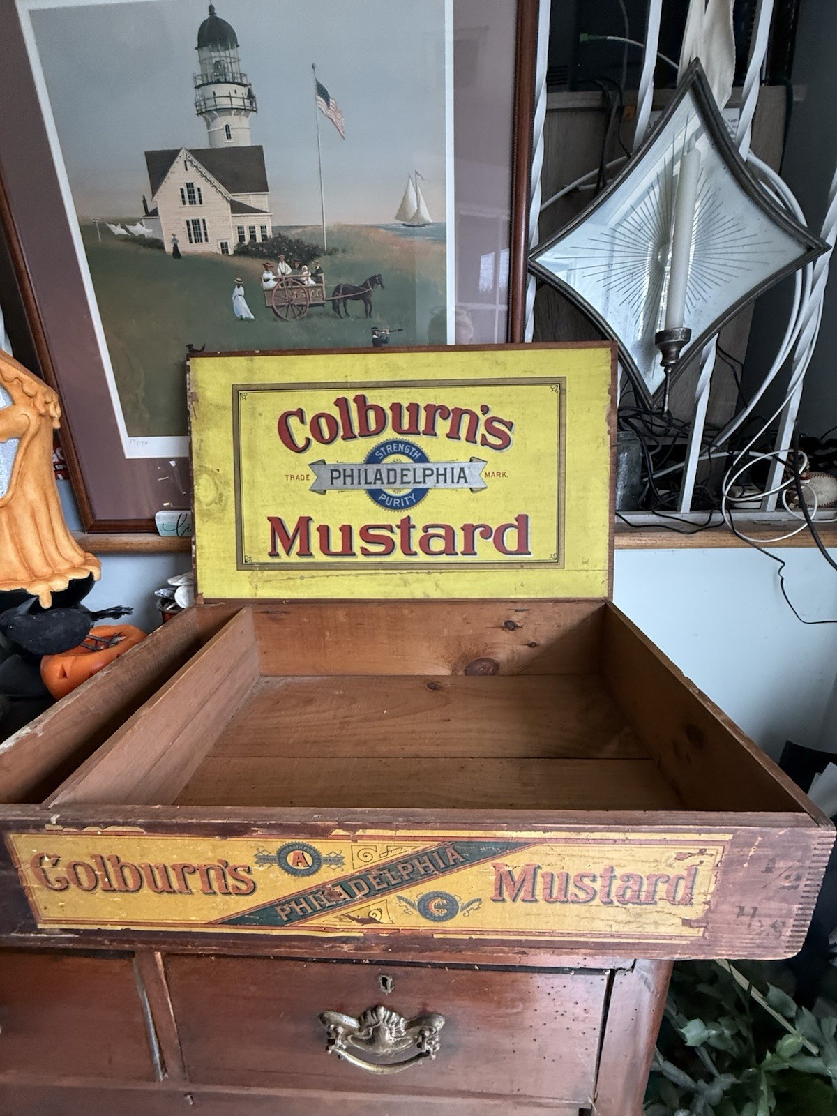 Antique Colburbs Mustard General Store Display Box Super Graphics