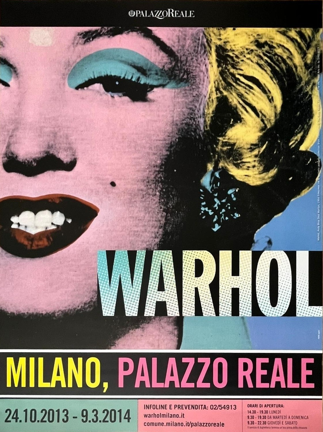 Andy Warhol Poster 2013 Palazzo Reale Milano Exhibition | Pop Art Marilyn Monroe