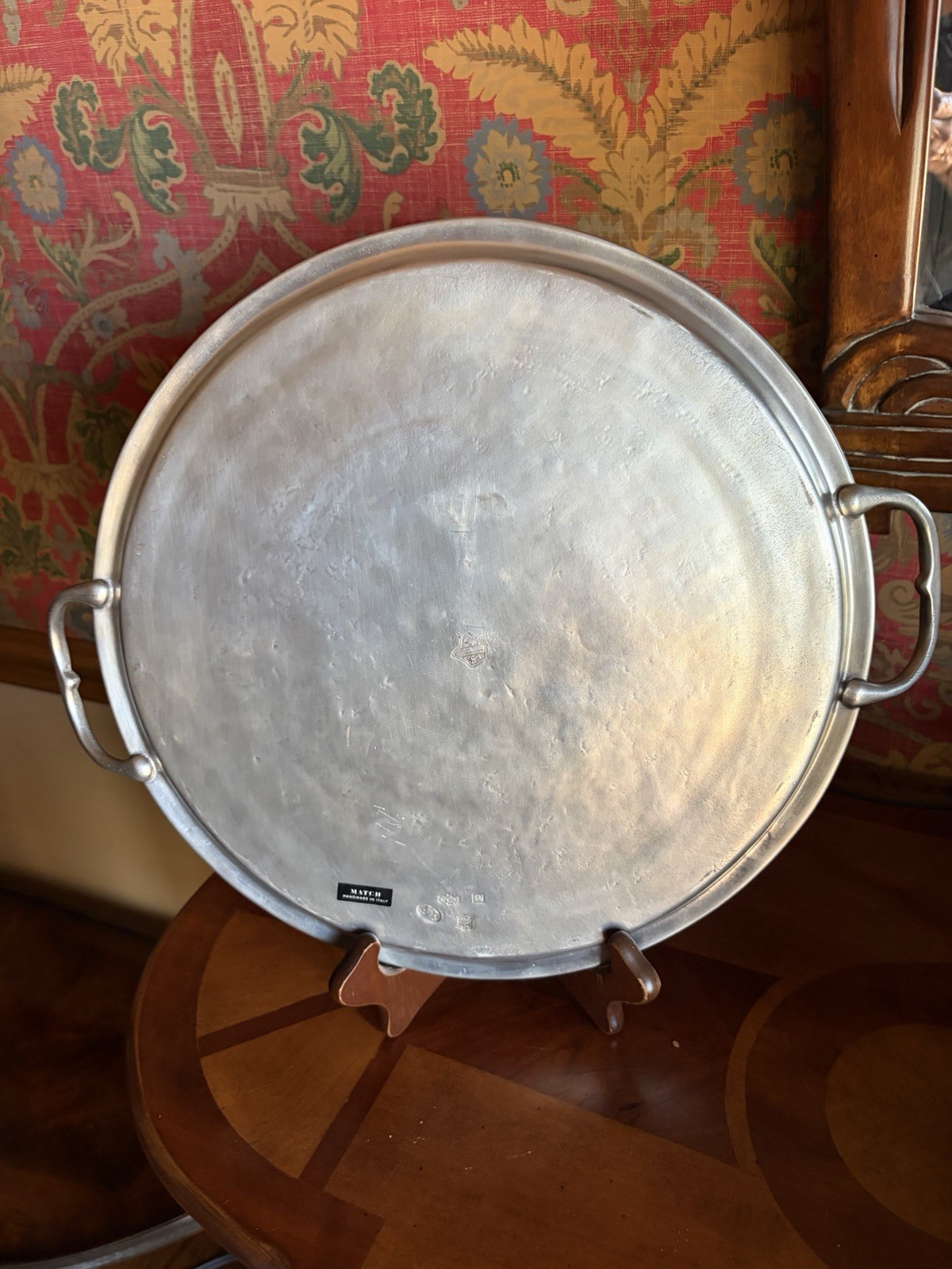 Match Pewter Large Round Tray Match Pewter Large Round Tray