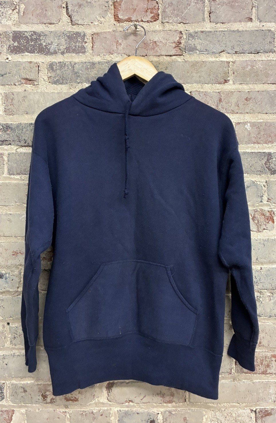 Vintage 1950s/60s blue navy thermal waffle lined hood hoodie