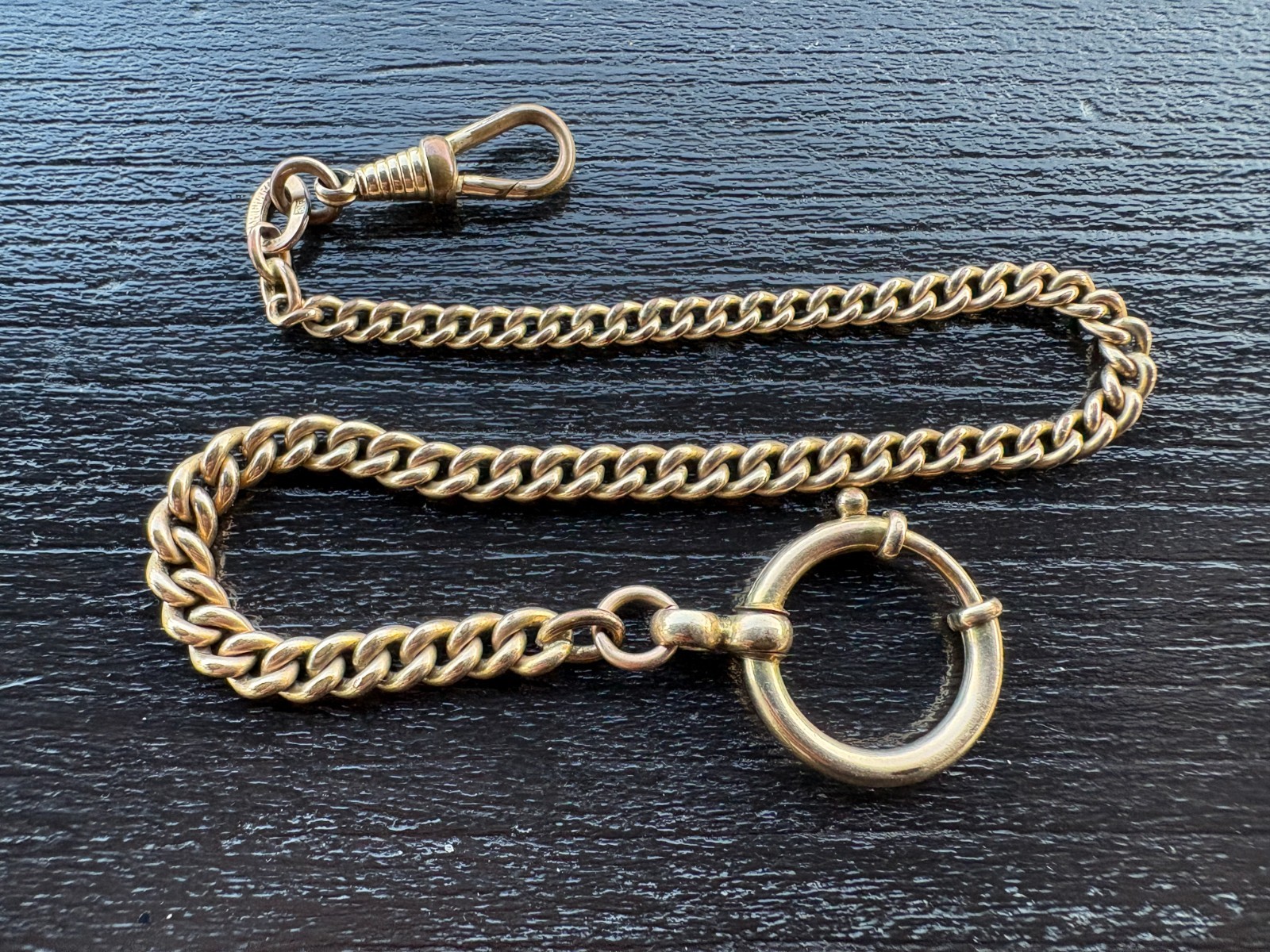 Antique Kollmar Jourdan Pforzheim Pocket Watch Chain AM Charnier Rolled Gold RF
