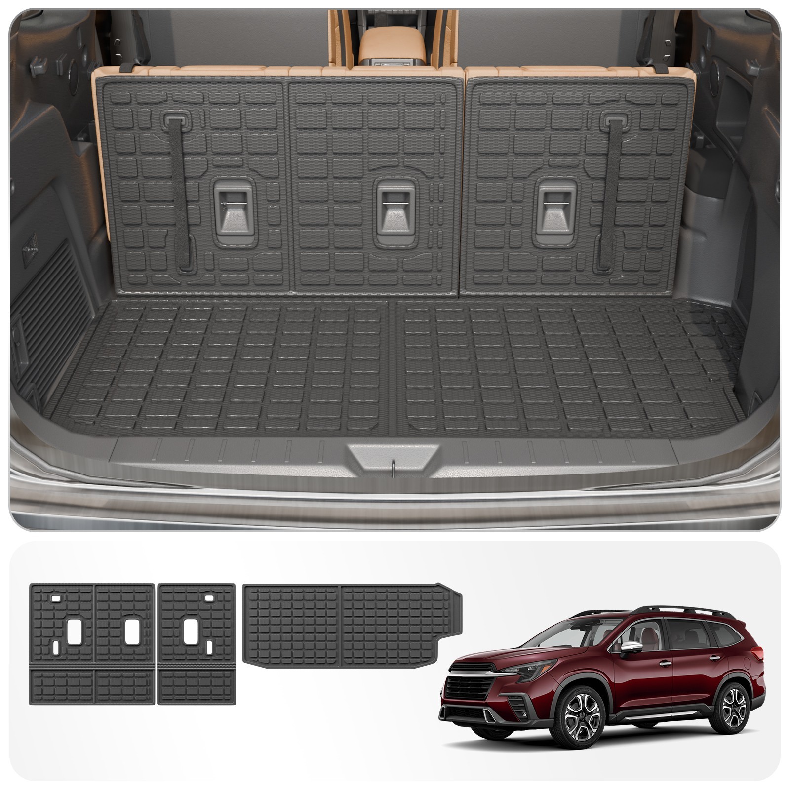 Cargo Liner Fit Subaru Ascent 2019-2026 7&8-Seater Backrest Mat All Weather TPE