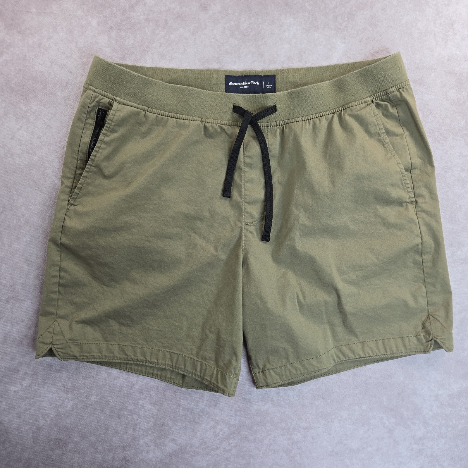 Abercrombie Fitch Shorts Mens Large Green Performance Active Stretch Saturday