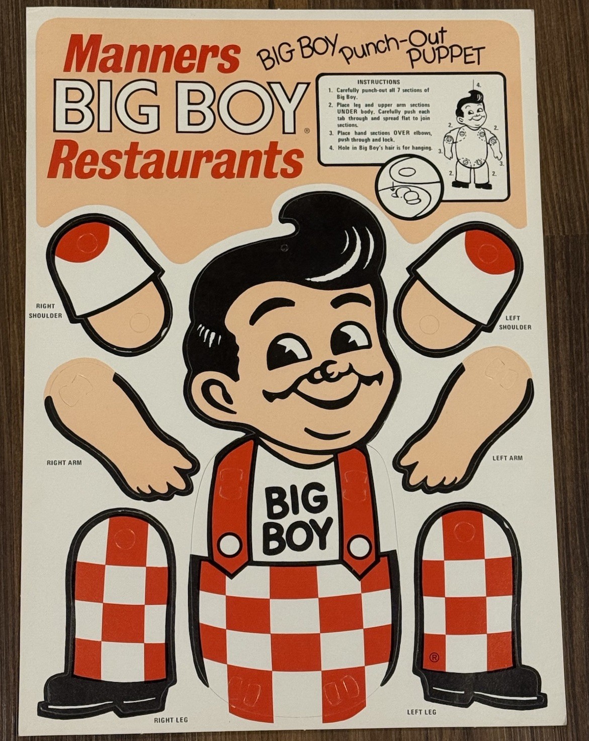 Vintage Big Boy Restaurants Large Moving Poster Puppet-Unassembled Lot Of 21 NOS Vintage Big Boy Restaurants Large Moving Poster Puppet-Unassembled Lot Of 21 NOS