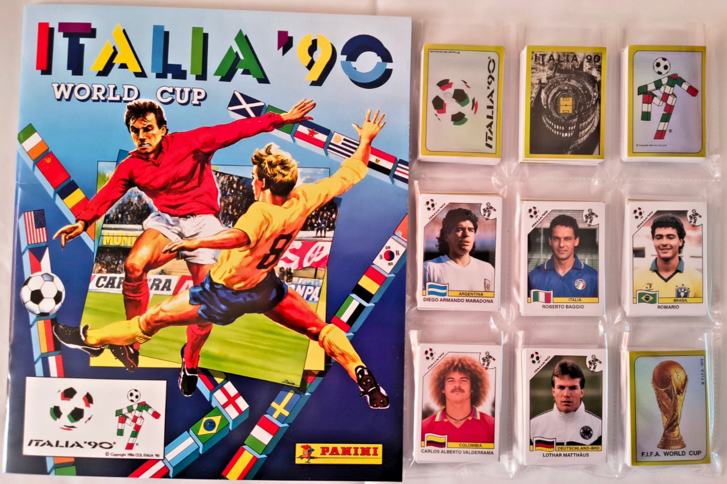FIFA WORLD CUP ITALY 1990 PANINI - ALBUM + FULL SET 448/448 STICKERS REPRINT 