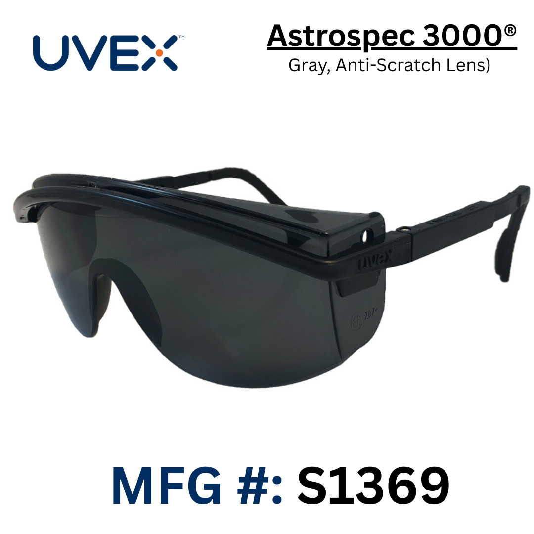 Gray Anti-Scratch Safety Glasses - Uvex Astrospec® 3000 #S1369 - USA Made Gray Anti-Scratch Safety Glasses - Uvex Astrospec® 3000 #S1369 - USA Made