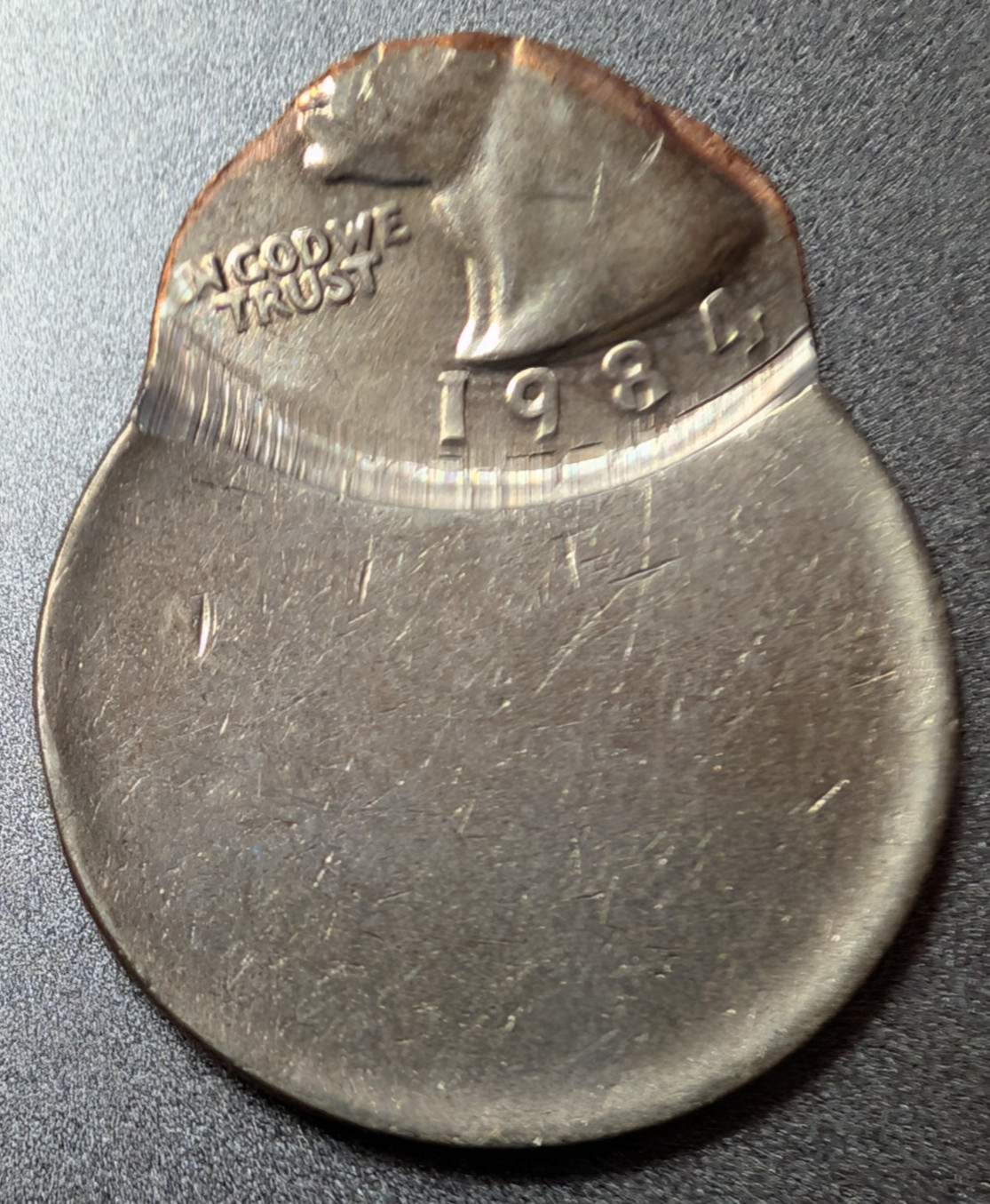 1984  25C Clad, Washington Quarter Struck 80% Off Center @12:00, Rare with date