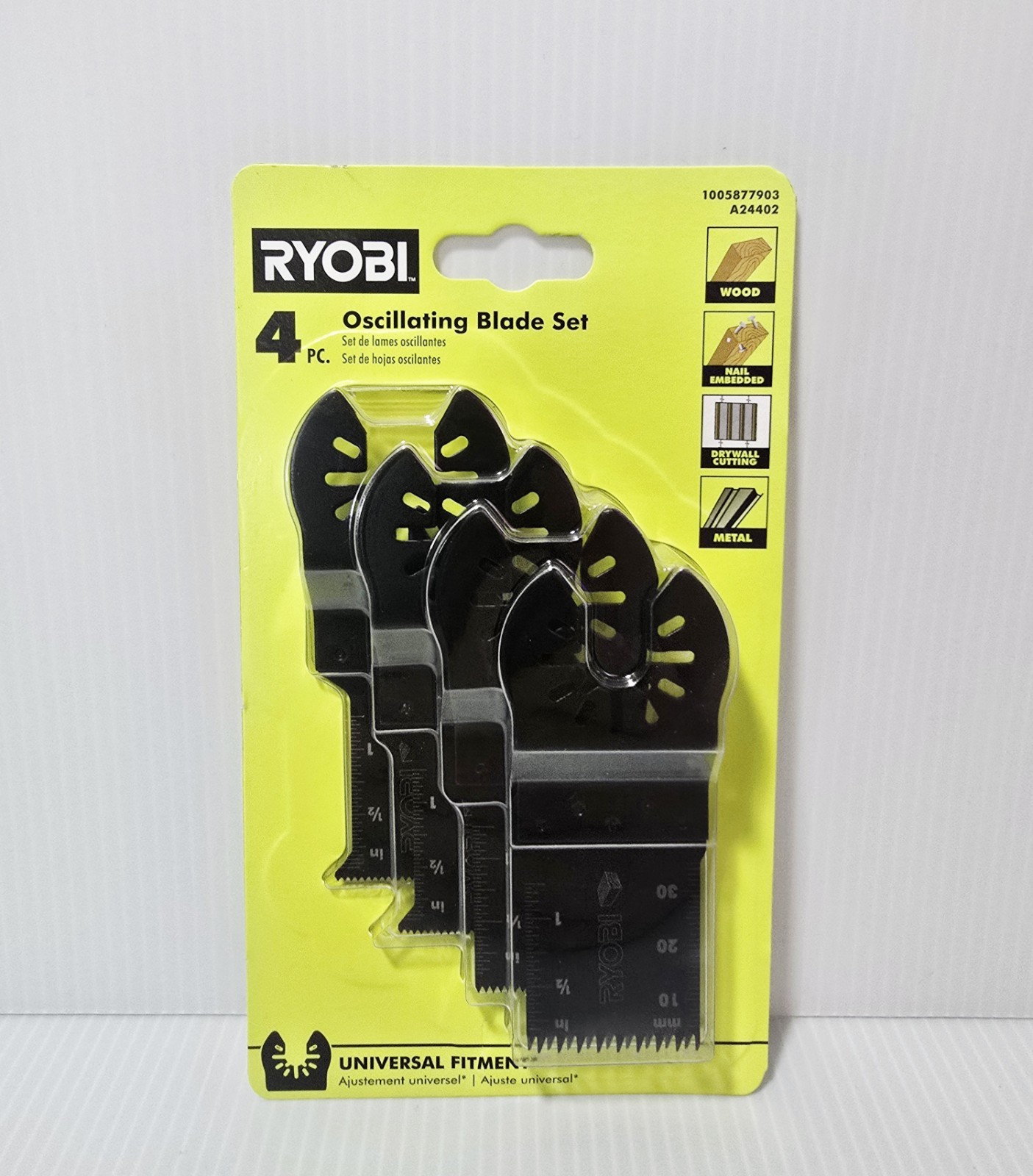 Ryobi 4-Piece Universal Wood & Metal Oscillating Multi-Tool Blade Set- BRAND NEW