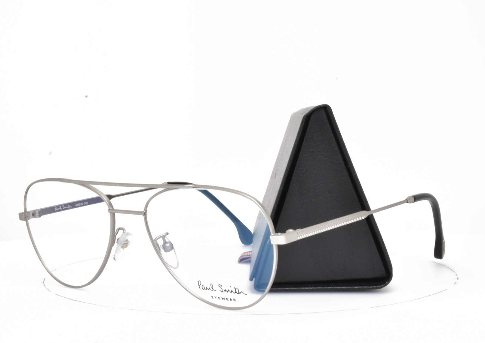Paul Smith Eyeglasses Frame Aviator Satin Silver 55-17-145 ANGUS P006 V1 03