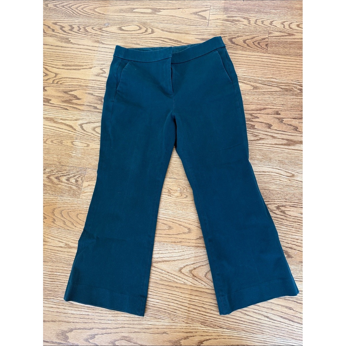 J.Crew Factory Women Dark Green Teal Kelsey Wide Leg Dress Pants 10
