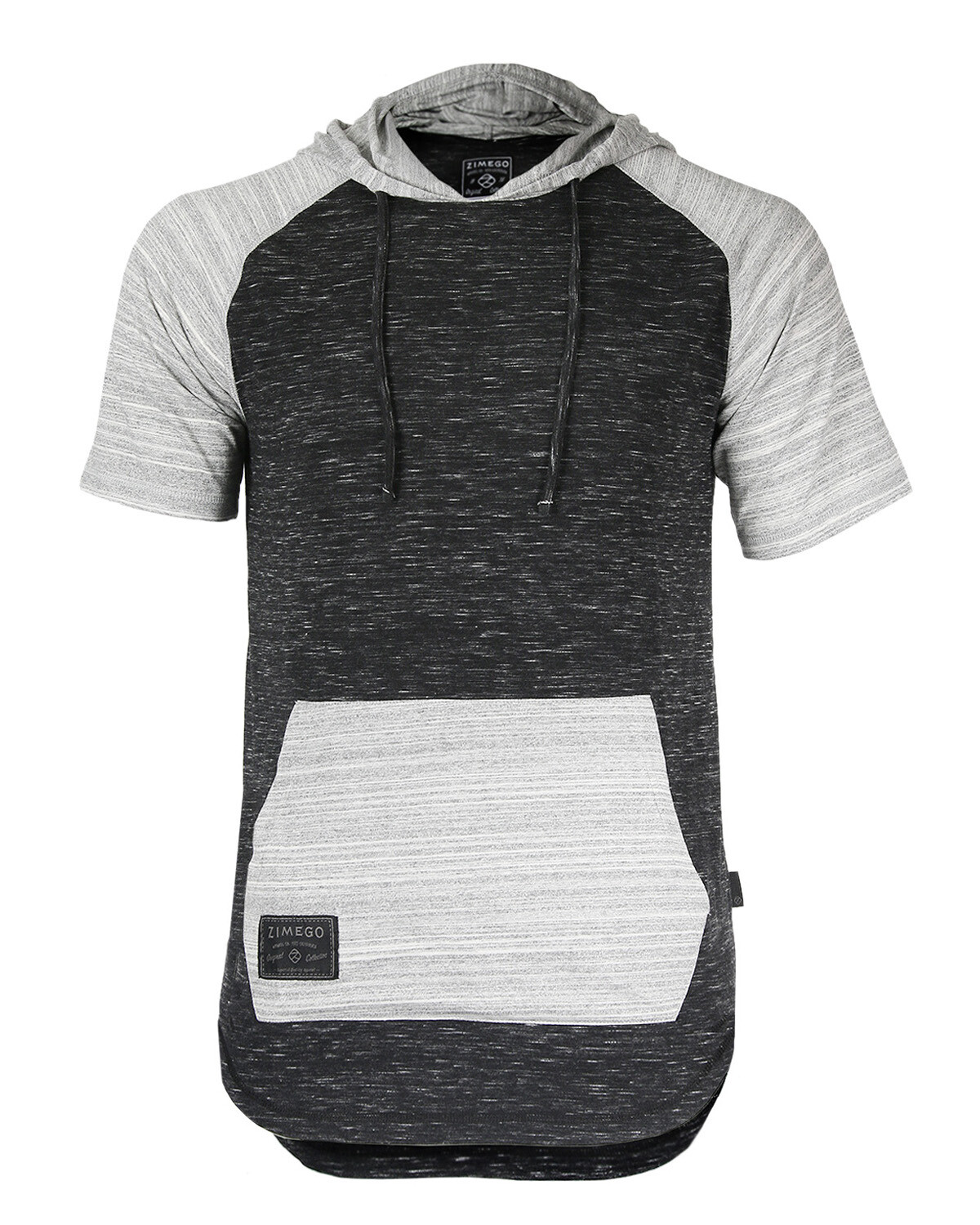 ZIMEGO Mens Short Sleeve Hoodie - Color Block Hooded Shirt ZIMEGO Mens Short Sleeve Hoodie - Color Block Hooded Shirt