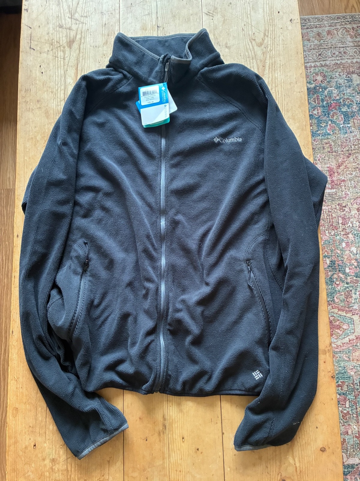 Columbia Men\'s XXL Black Summit Rush Full Zip Fleece Sweater Jacket