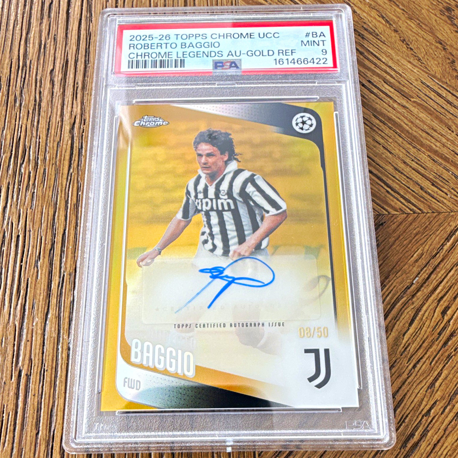 Topps Chrome UCC 25-26 Roberto Baggio Chrome Legends Auto CLA-BA /50 PSA 9 POP 1