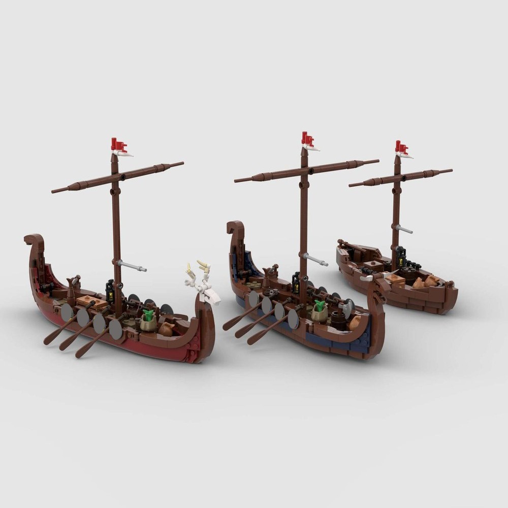 Viking Village Expansion 21343 Ships for Collection 1023 Parts MOC-182527